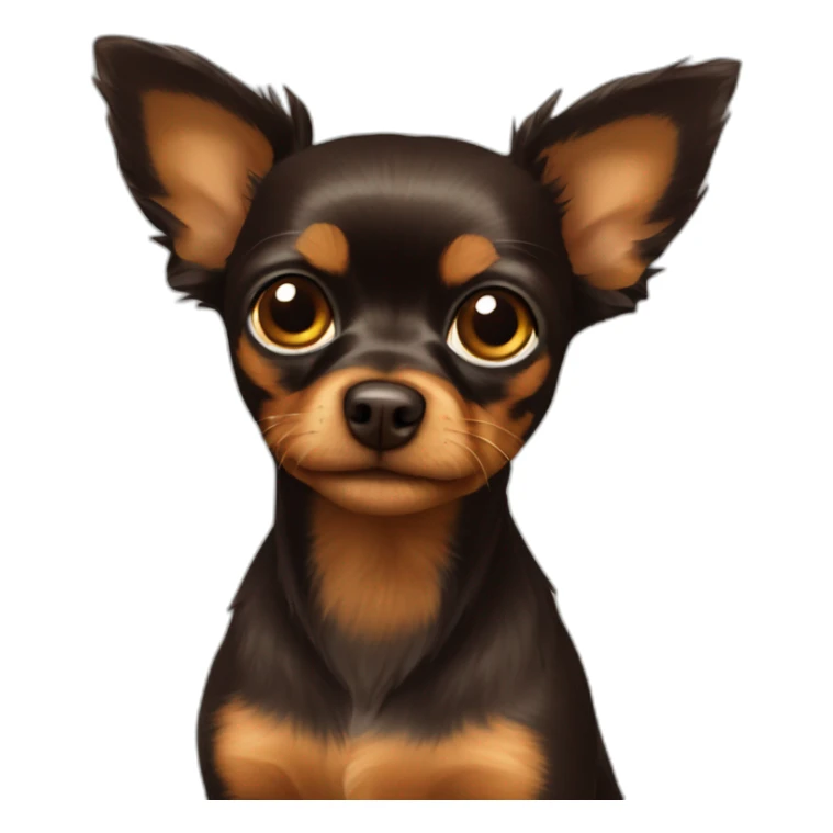 Russian-toy-terrier-full-brown-hairy sticker