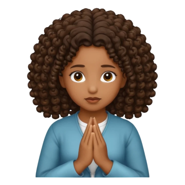 brown girl praying curls black sticker