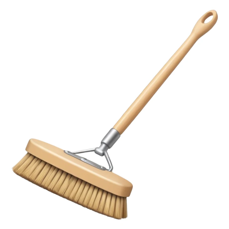 Realistic floor brush with natural color sticker