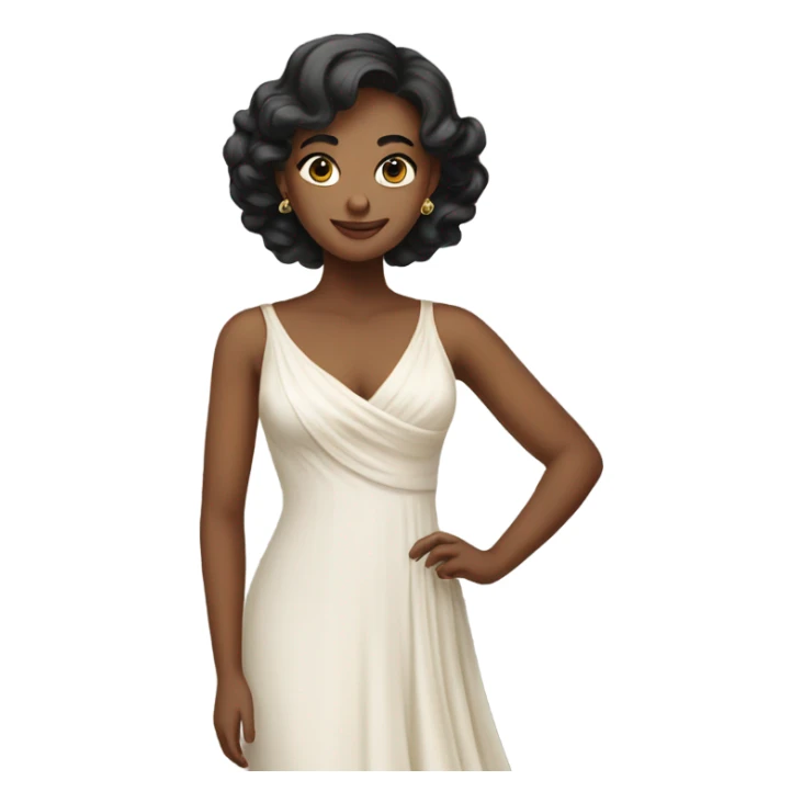 Aria wearing a dress sticker