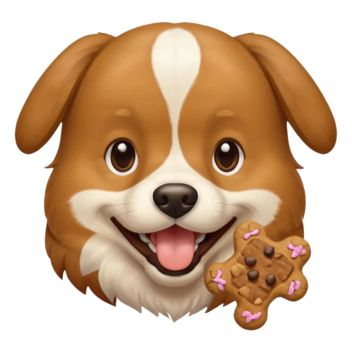 dog eating dog treat sticker