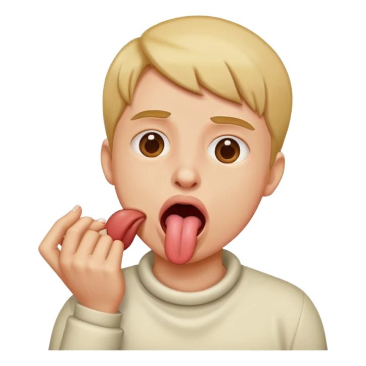 person choking them self with tongue out funny sticker