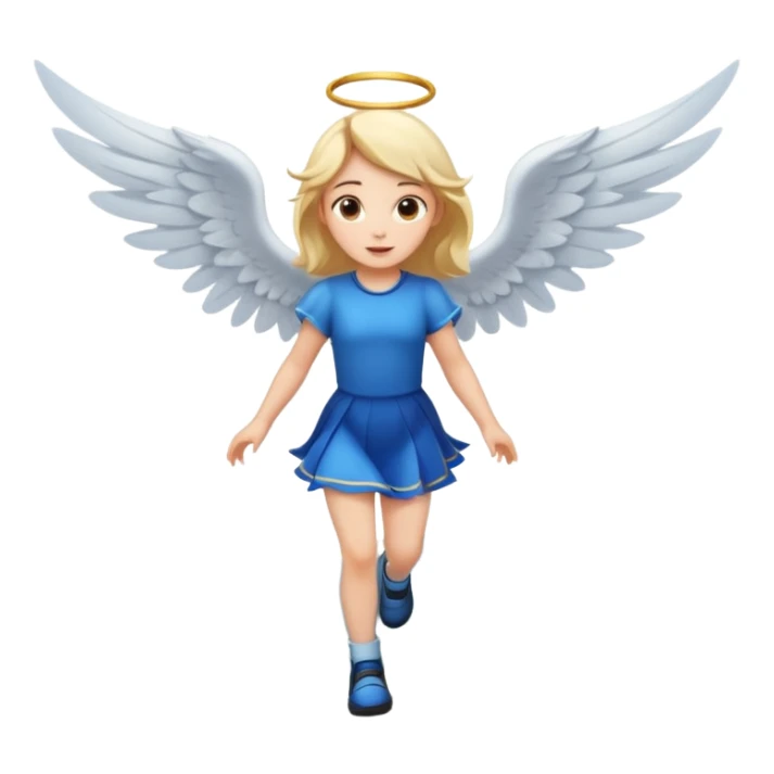 Girl with wings flying over a mountain  sticker