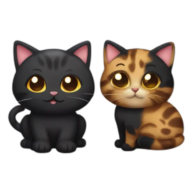 Tortie cat and black cat friends sticker