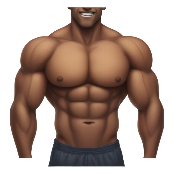 pumped up chest from gym sticker
