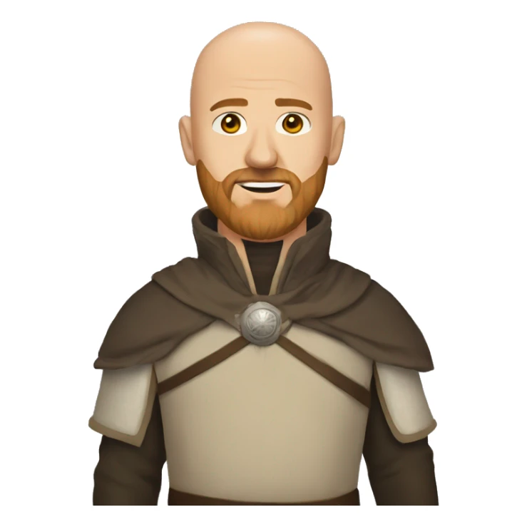 Bald man with  light brown beard in game of thrones outfit  sticker