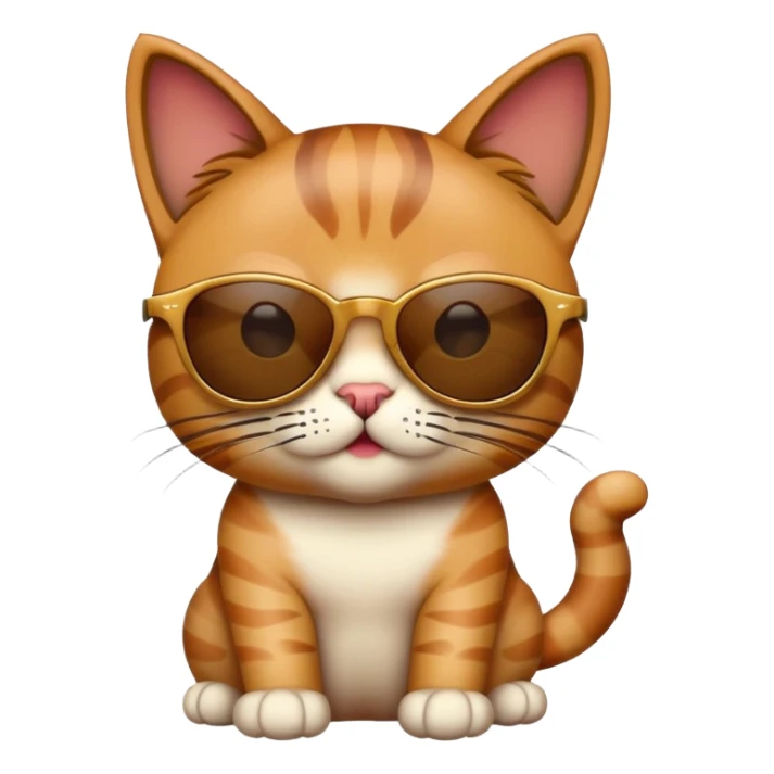 Cat with sunglasses in hawaii sticker