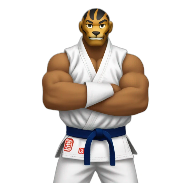 Tiger japan jiu jitsu with his arms crossed sticker