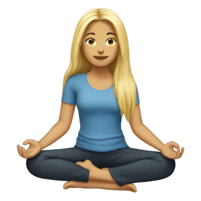 Blonde girl longhair meditation  sticker