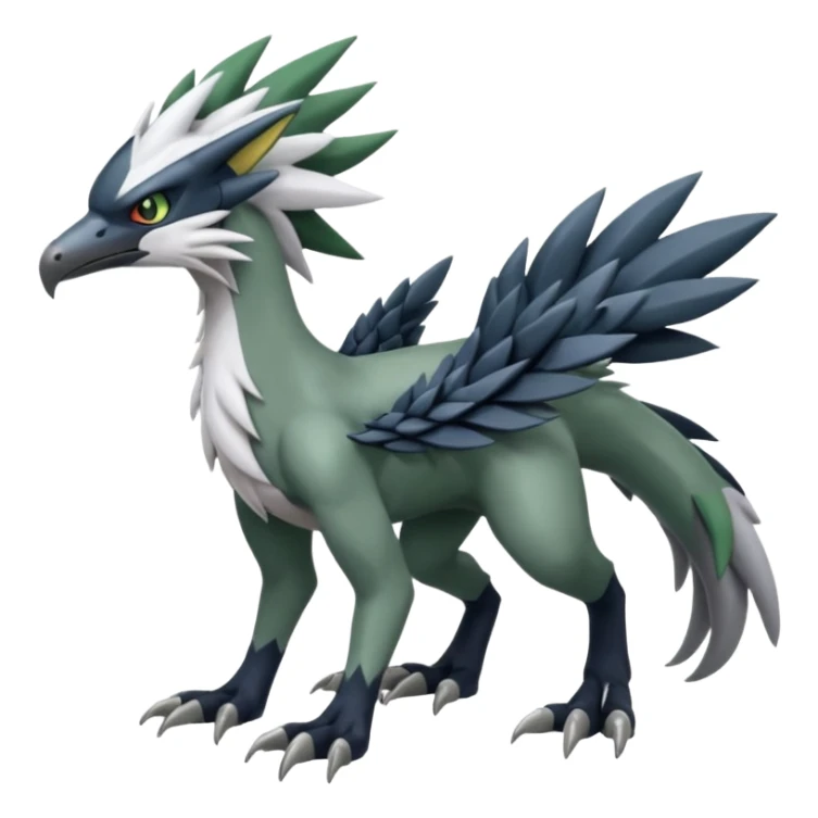 Nargacuga-Silvally-Fakémon-hybrid-creature (full body)  sticker