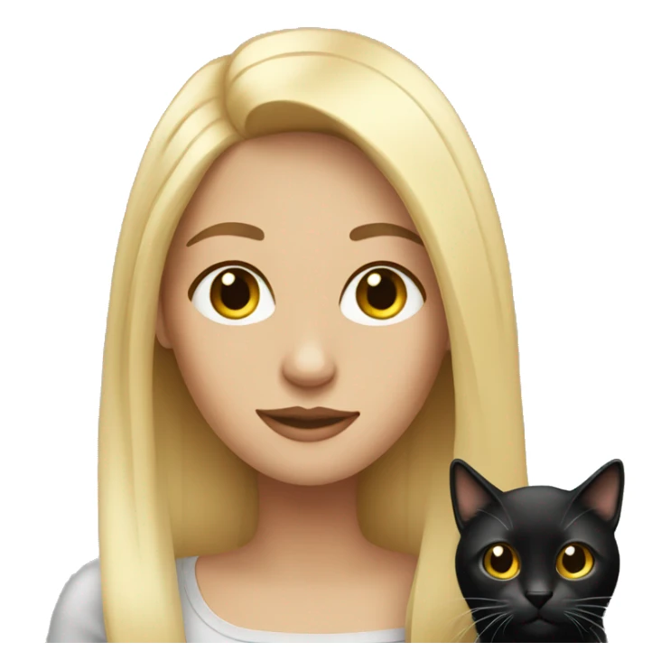 blonde woman with black long hair cat sticker