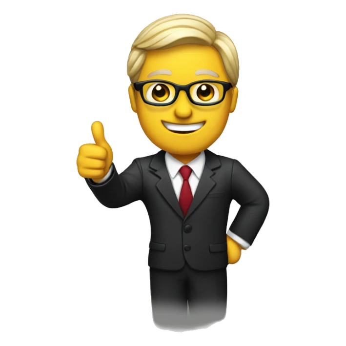 Lawyer in a suit giving a thumbs up sticker
