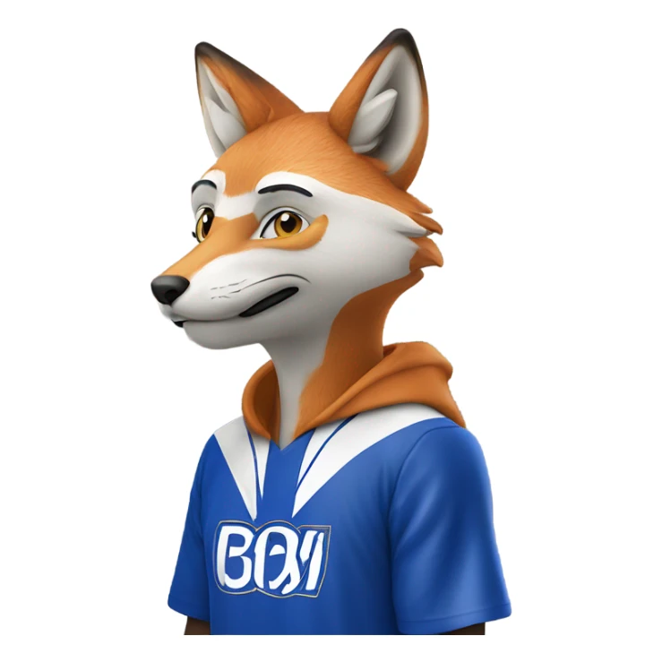 Leceister football supporter with fox on shoulder sticker