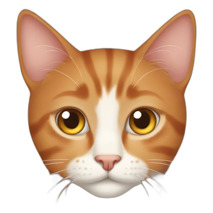a red-haired cat with white and light brown eyes sticker