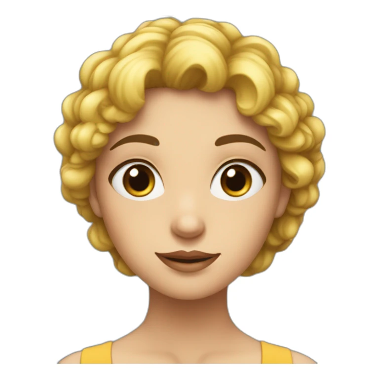 Fille yeux bleus et cheveux châtains  sticker