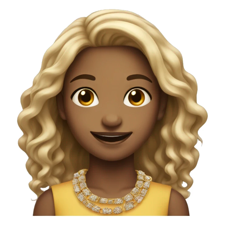 smiling girl with jewelry sticker