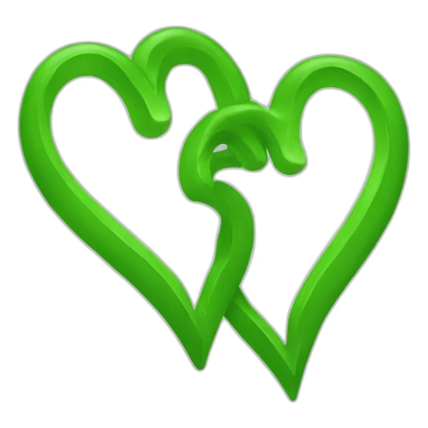Two-Green-heart sticker