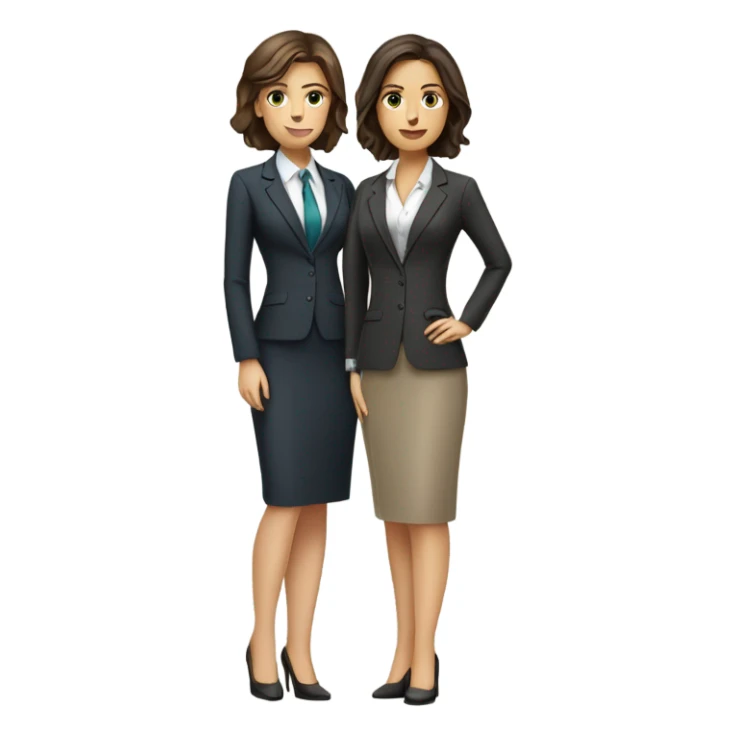 businesswomantwo caucasian brunette girls sticker