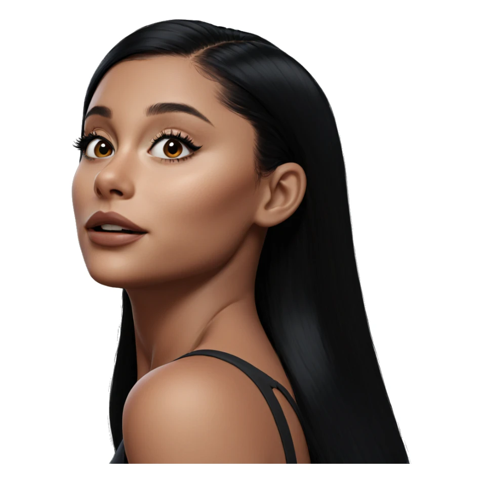 realistic portrait of black-haired girl sticker