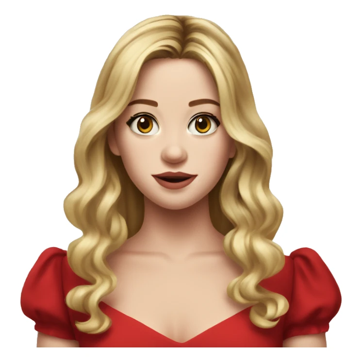 Sydney Sweeney in red dress aplauding sticker