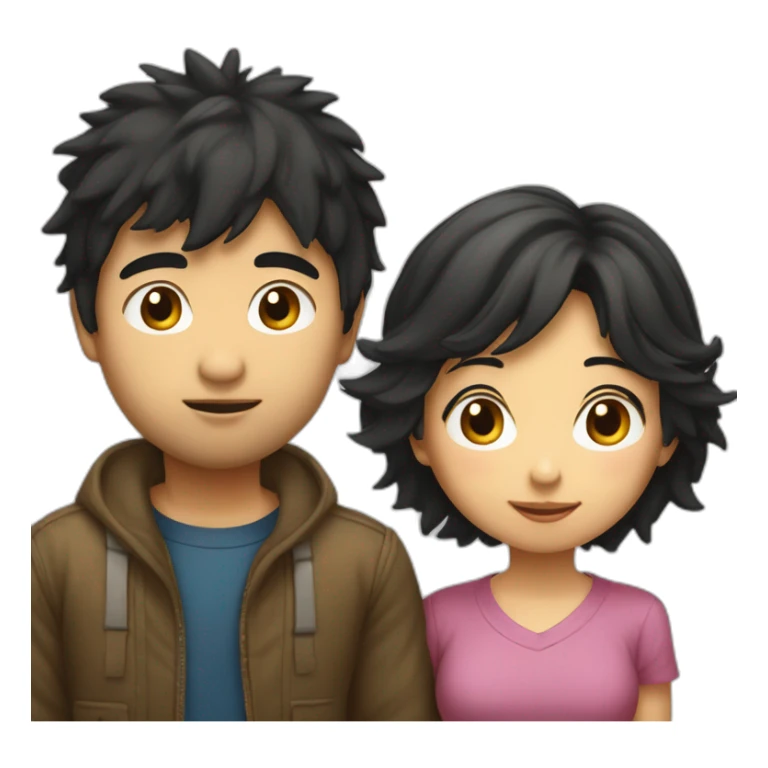 scruffy-boy-and-asian-gilr-kissing sticker