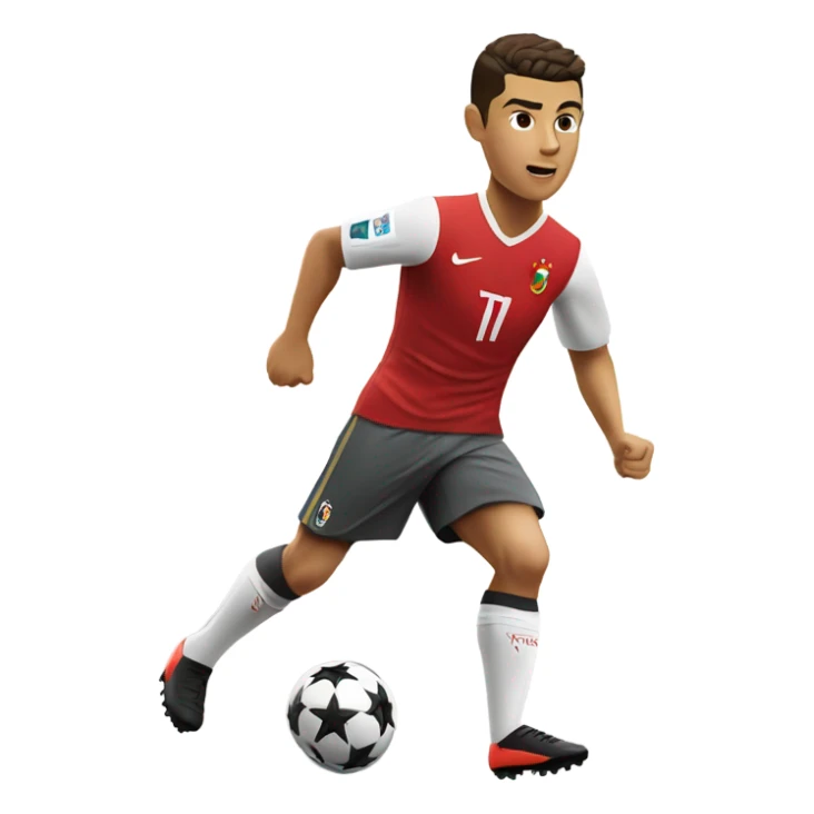 Cristiano Ronaldo doing  playing football  sticker