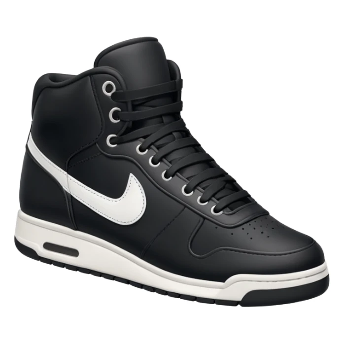 an ios genmoji for a black mid top sneakers sticker