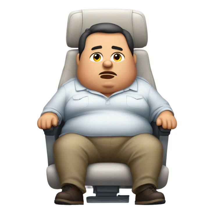 Obese man in airplane seat sticker