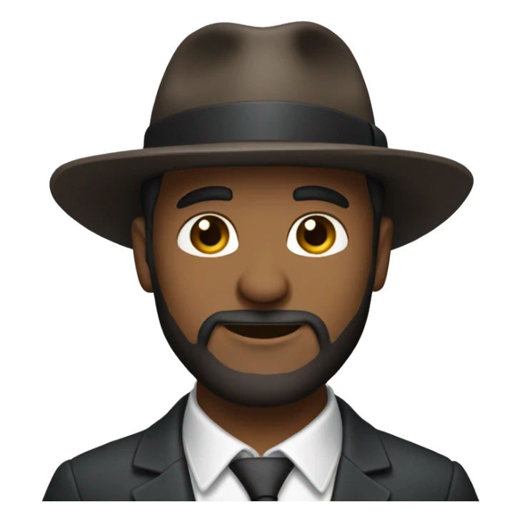 a handsome man with a brown beard and fedora wearing a suit sticker