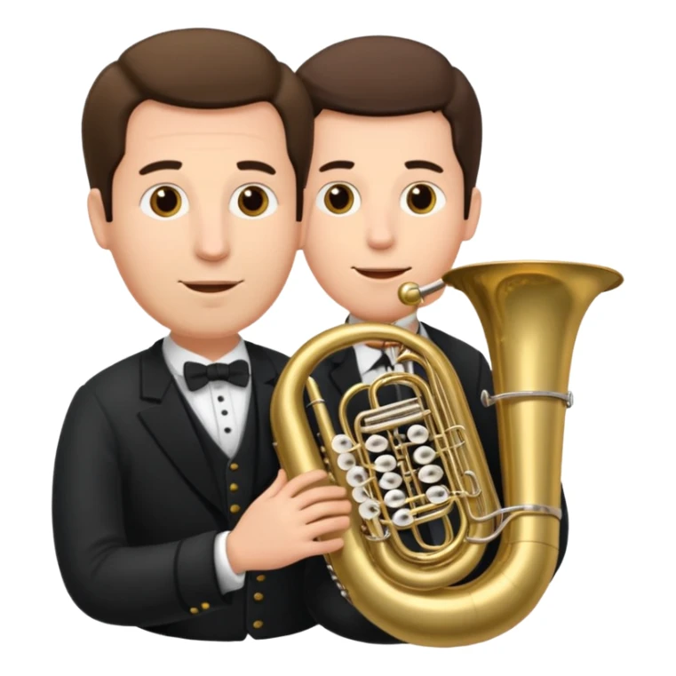 große Tuba, von gltzköpfigen Mann mit grauem Bart gespielt sticker