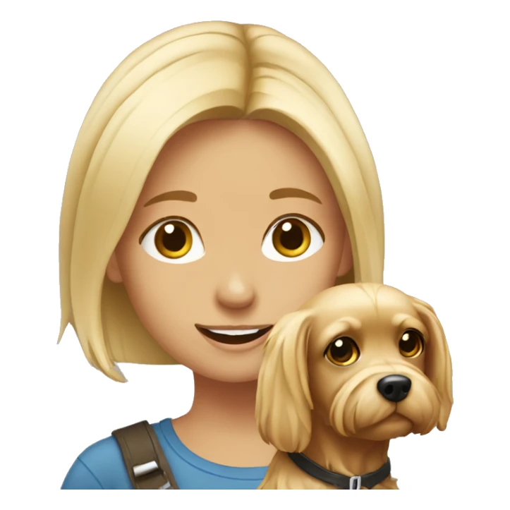 Blond girl with dog Yorkshire sticker