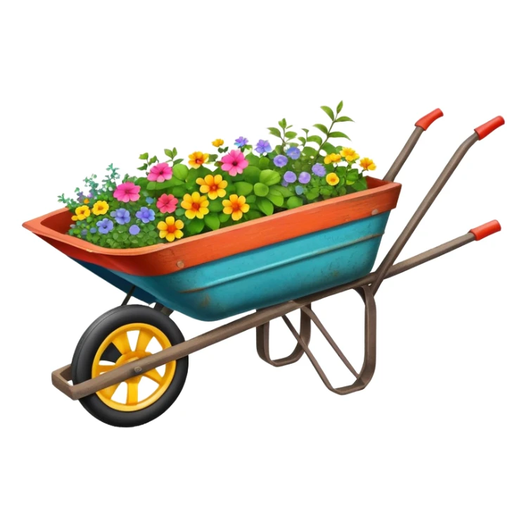 colorful wheelbarrow garden cart sticker