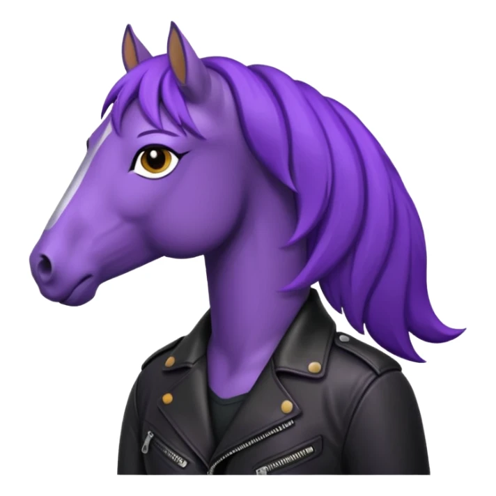 Purple horse wearing leather jacket
 sticker