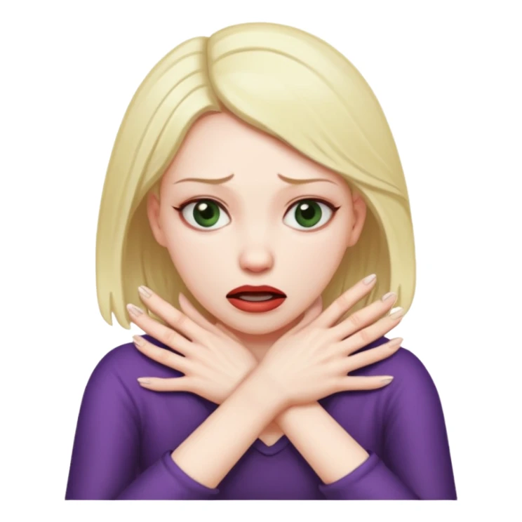 woman strangling herself with her hands sticker