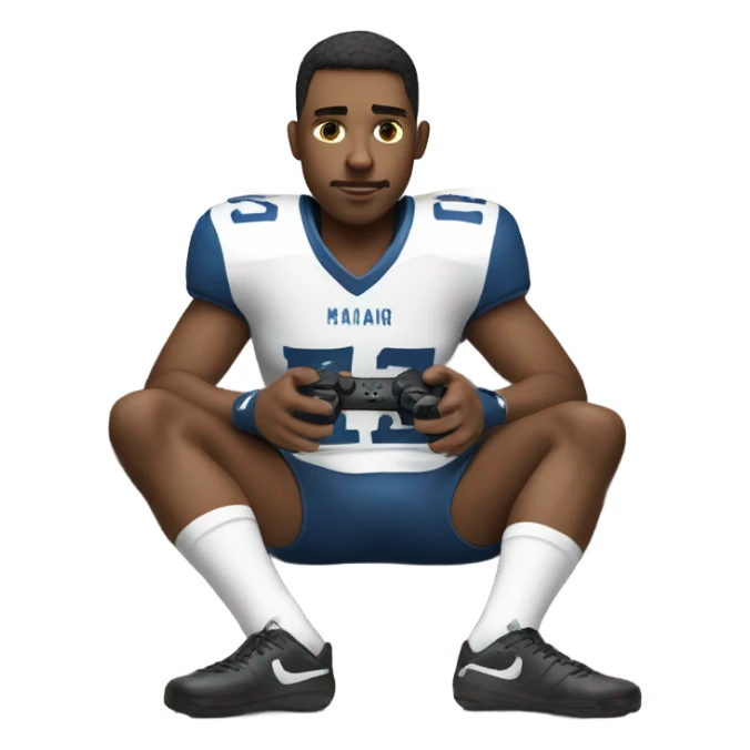 Football player playing video games  sticker
