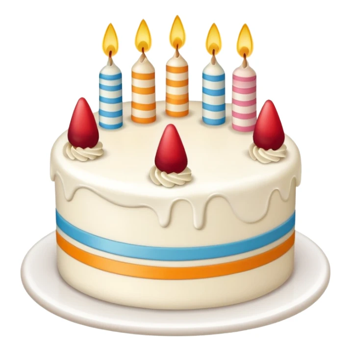 un gateau d'anniversaire dessiné au trait de couleur blanc sticker