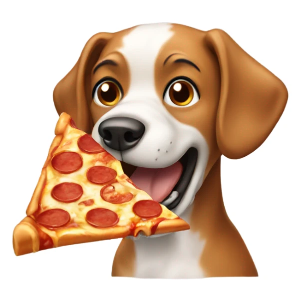 Dog eating pizza sticker