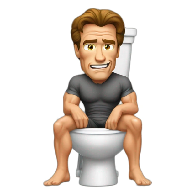 Arnold Schwarzenegger on the toilet sticker