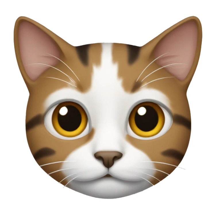 cat brown, white and black sticker