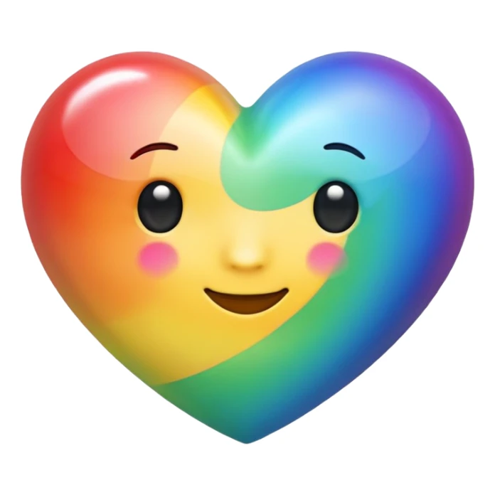 rainbow heart with a glossy shine emoji style sticker
