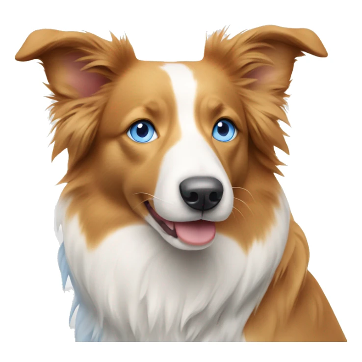 Pale orange and white border collie with blue eyes  sticker