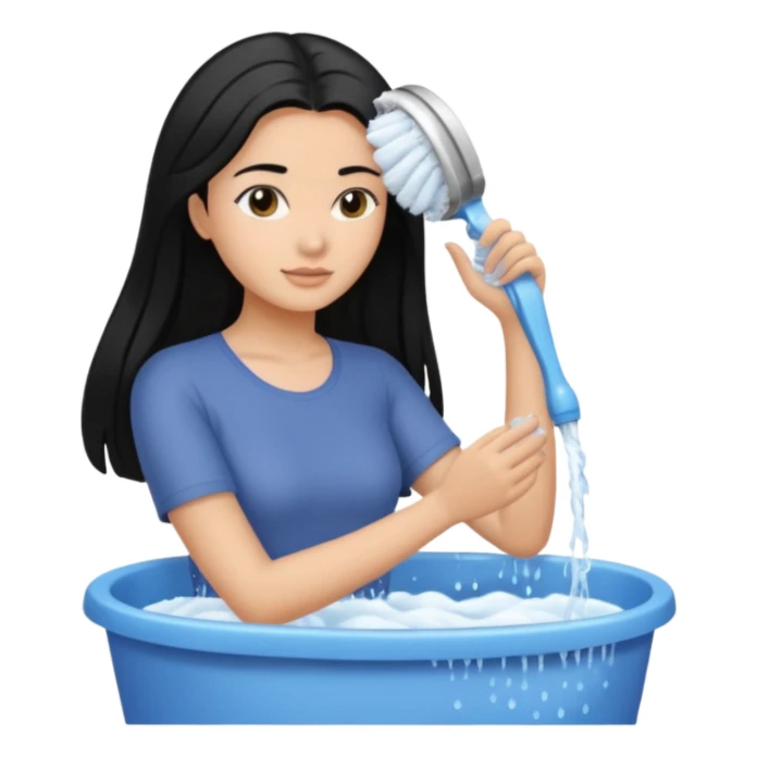 black hair washes her long 4c hair sticker