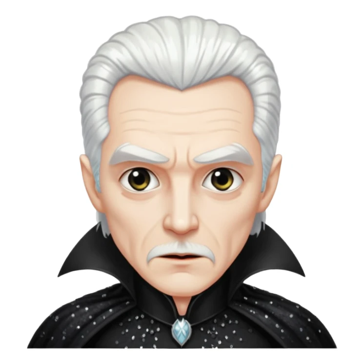 Dracula with white hair, black sequin outfit sticker
