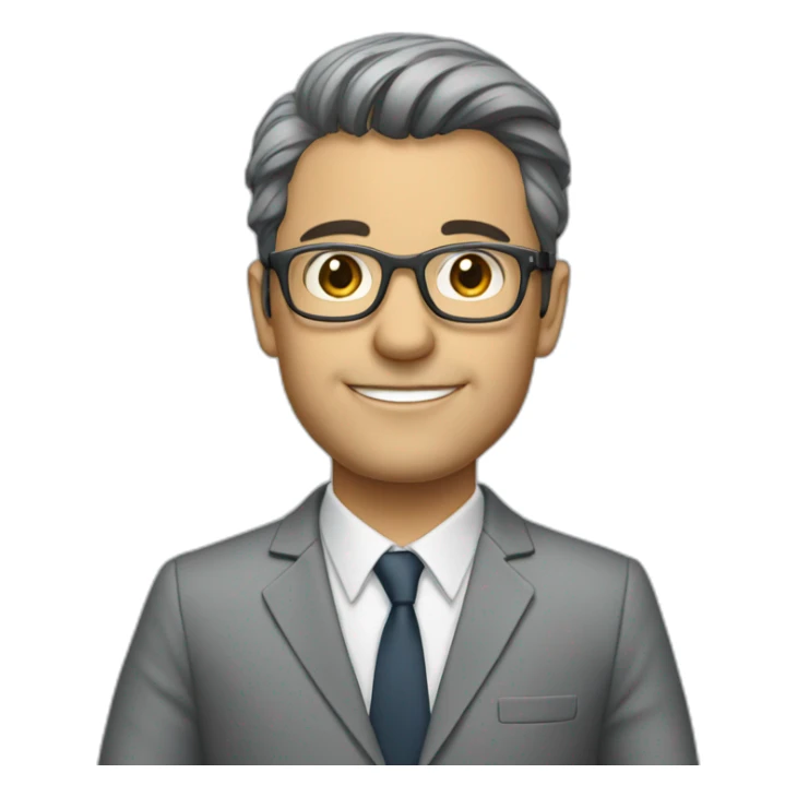 Matías prats with glasses and grey suit sticker
