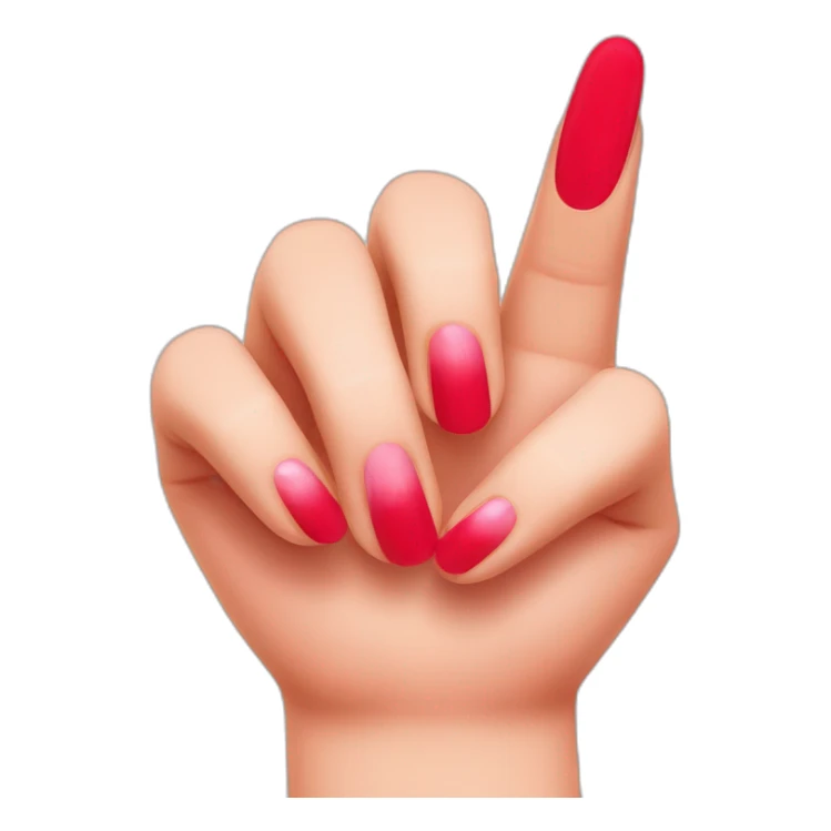 Pinky middlefinger and thumb up.long red nails sticker
