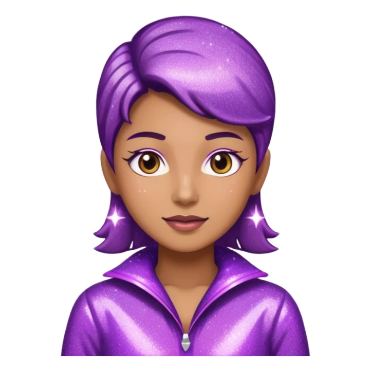 supervisor wearing glitter purple glittery clothes sticker