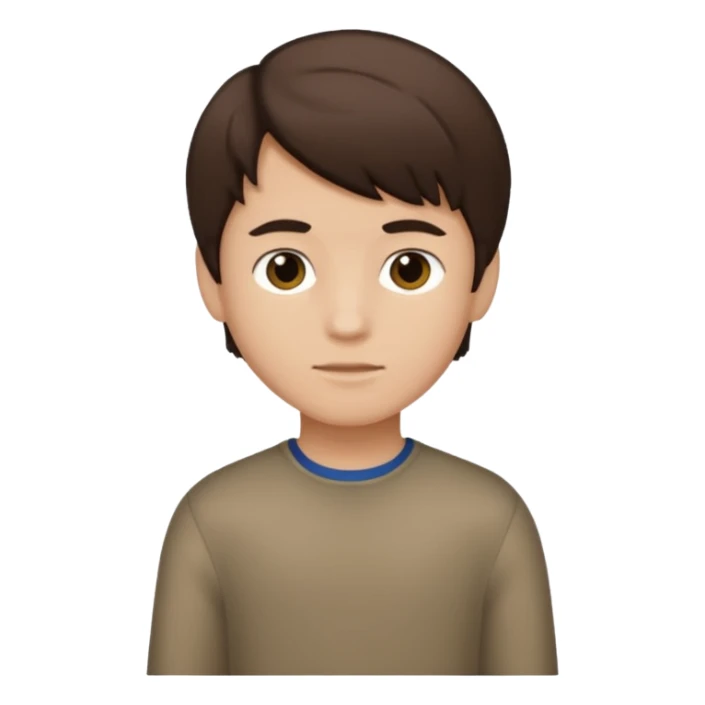 Dark brown hair, light bronw skined and is a boy sticker