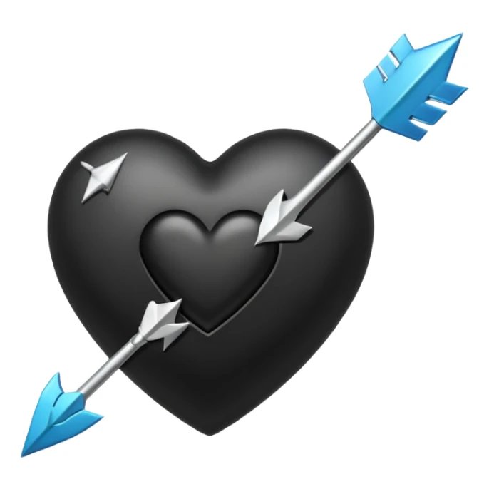 Black heart with arrow. Don't use red colour  sticker
