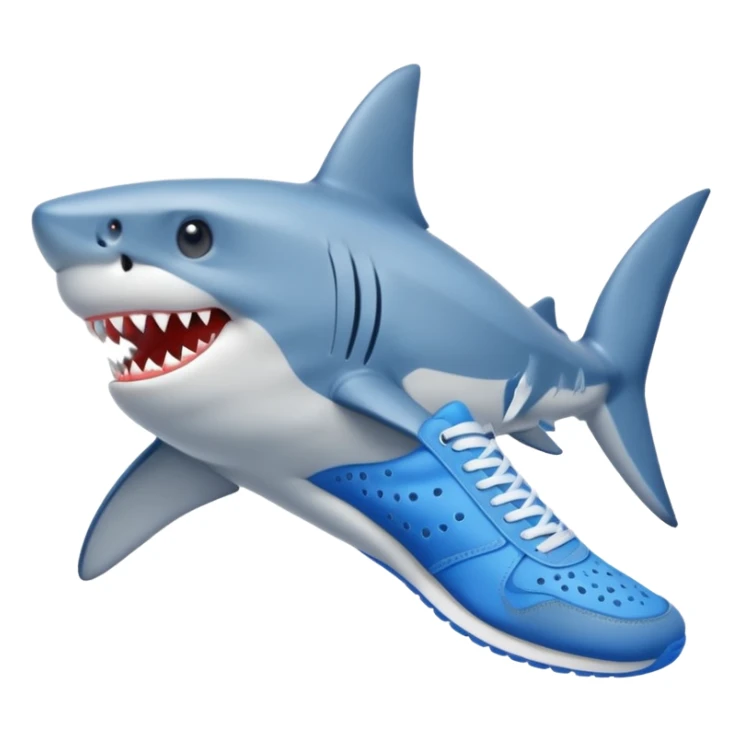 Tiburón con zapatillas azules  sticker