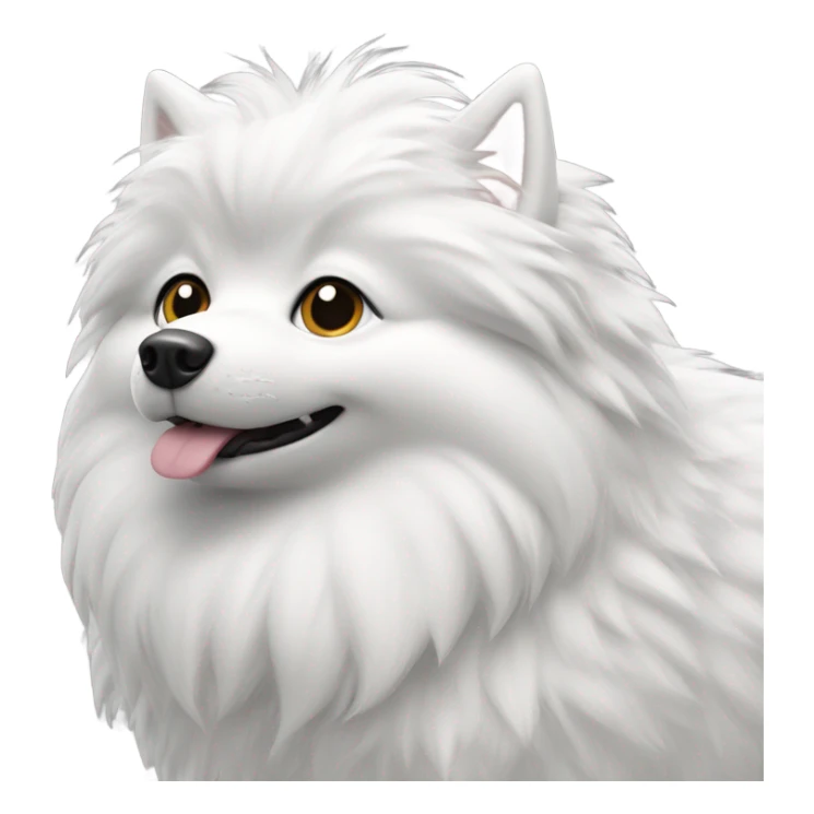 Spitz nain blanc et noir avec couronne les yeux vairon  sticker